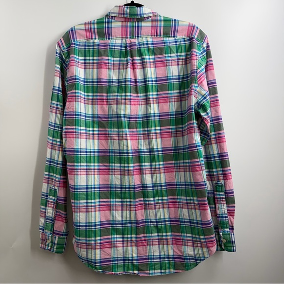 Ralph Lauren Madras Plaid Button Down Shirt Men’s L Classic Fit Cotton pony logo - Picture 6 of 11